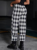 Full Size Plaid High Waist Pants elegancydose