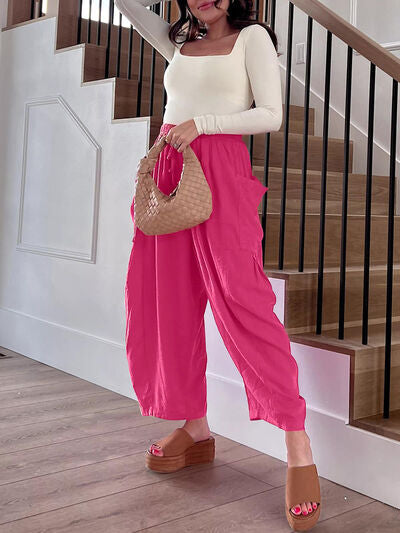 Full Size Wide Leg Pants with Pockets elegancydose