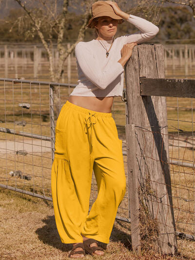 Full Size Wide Leg Pants with Pockets elegancydose