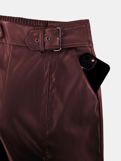 Half Elastic Waist Wide Leg Pants elegancydose