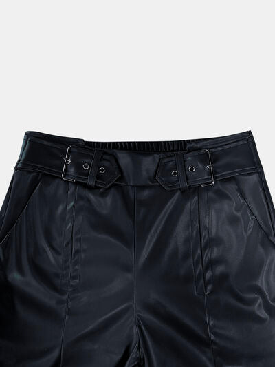 Half Elastic Waist Wide Leg Pants elegancydose