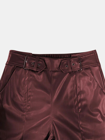Half Elastic Waist Wide Leg Pants elegancydose