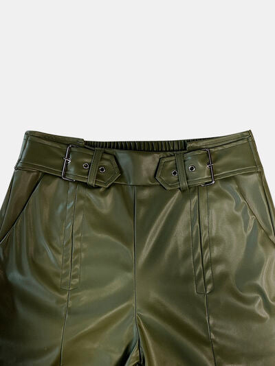 Half Elastic Waist Wide Leg Pants elegancydose