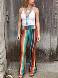 High Waist Striped Bootcut Pants elegancydose