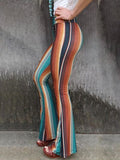 High Waist Striped Bootcut Pants elegancydose