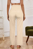 High Waist Wide Leg Pants with Pockets elegancydose