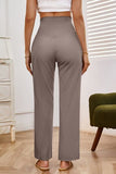 High Waist Wide Leg Pants with Pockets elegancydose
