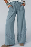Lace Detail Wide Leg Pants elegancydose