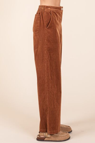 Mittoshop Corduroy Back Elastic Waist Pants elegancydose