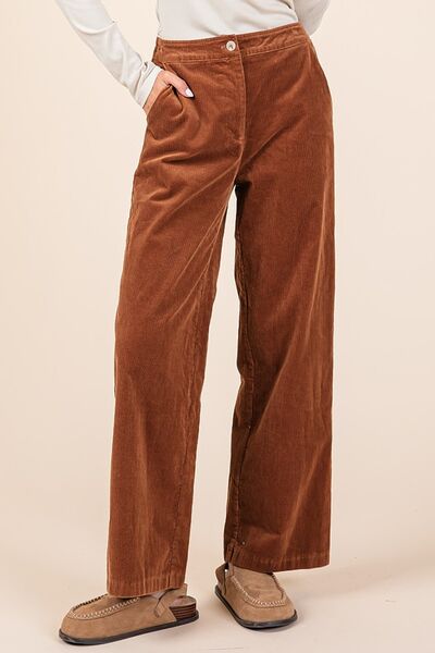 Mittoshop Corduroy Back Elastic Waist Pants elegancydose