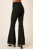 Mittoshop Crepe Knit Elastic Waist Flare Leg Pants elegancydose