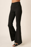 Mittoshop Crepe Knit Elastic Waist Flare Leg Pants elegancydose