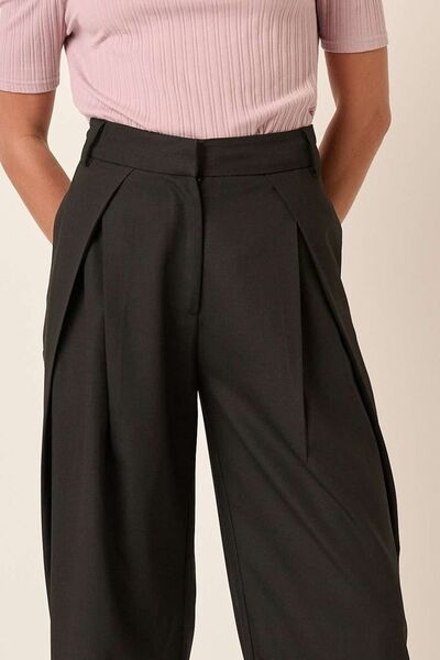 Mittoshop Deep Pleated High Waisted Wide Leg Pants elegancydose
