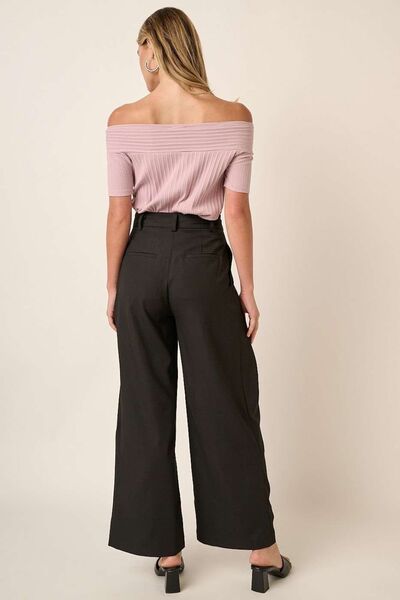 Mittoshop Deep Pleated High Waisted Wide Leg Pants elegancydose