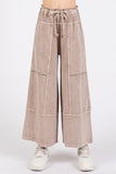 Mittoshop Mineral Wash Seam French Terry Wide Leg Pants elegancydose
