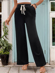 Perfee Drawstring High Waist Straight Pants elegancydose