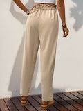 Perfee Frill High Waist Pants with Pockets elegancydose