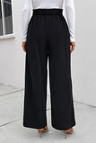 Perfee High Waist Ruched Pocketed Wide Leg Pants elegancydose