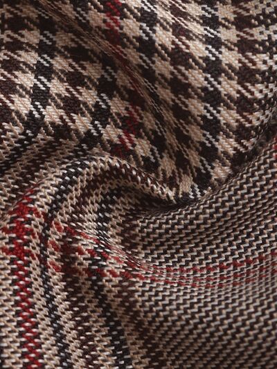 Perfee Plaid Straight Pants with Pockets elegancydose