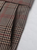 Perfee Plaid Straight Pants with Pockets elegancydose
