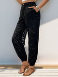 Perfee Pocketed Lace Elastic Waist Pants elegancydose