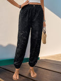 Perfee Pocketed Lace Elastic Waist Pants elegancydose