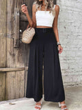 Perfee Ruched High Waist Wide Leg Pants elegancydose