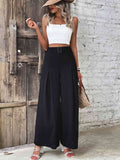 Perfee Ruched High Waist Wide Leg Pants elegancydose