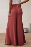 Perfee Smocked Paperbag Waist Wide Leg Pants elegancydose