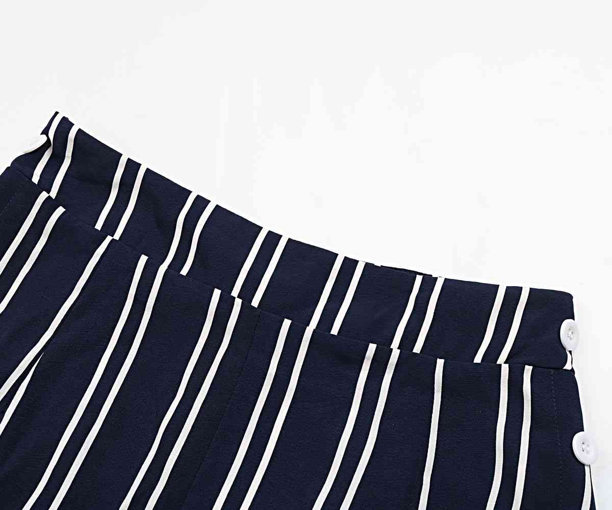 Perfee Striped Slit Wide Leg Pants elegancydose