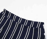 Perfee Striped Slit Wide Leg Pants elegancydose