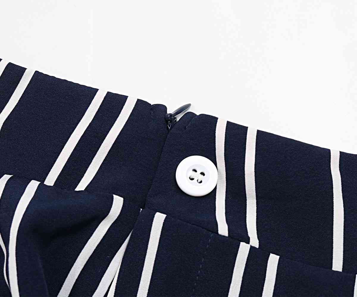 Perfee Striped Slit Wide Leg Pants elegancydose