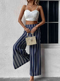 Perfee Striped Slit Wide Leg Pants elegancydose