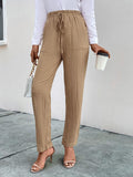 Perfee Texture Drawstring Pants with Pockets elegancydose