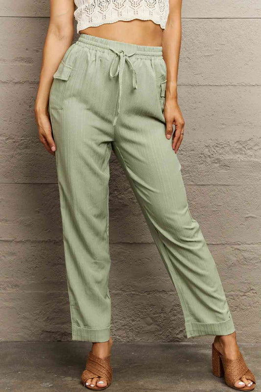 Perfee Tie Waist Long Pants elegancydose