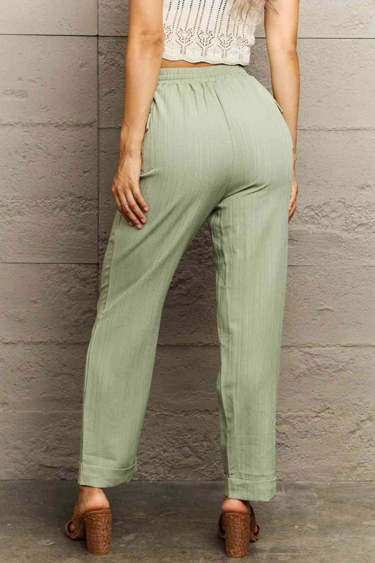 Perfee Tie Waist Long Pants elegancydose