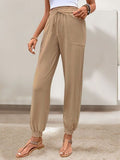Perfee Tied Elastic Waist Pants with Pockets elegancydose
