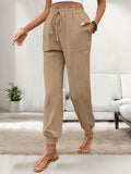 Perfee Tied Elastic Waist Pants with Pockets elegancydose