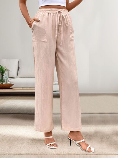 Perfee Tied Wide Leg Pants with Pockets elegancydose