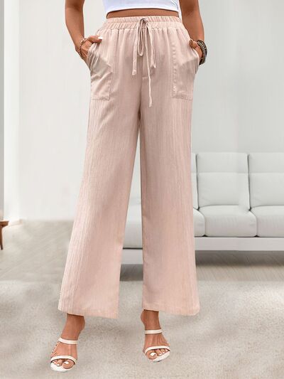 Perfee Tied Wide Leg Pants with Pockets elegancydose