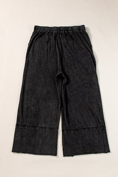 Plus Size Drawstring Wide Leg Pants elegancydose