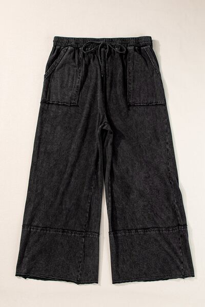 Plus Size Drawstring Wide Leg Pants elegancydose