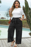 Plus Size Drawstring Wide Leg Pants elegancydose