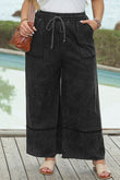 Plus Size Drawstring Wide Leg Pants elegancydose