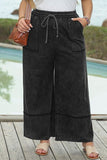 Plus Size Drawstring Wide Leg Pants elegancydose
