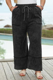 Plus Size Drawstring Wide Leg Pants elegancydose