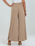 Pocketed Elastic Waist Wide Leg Pants elegancydose