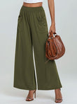 Pocketed Elastic Waist Wide Leg Pants elegancydose