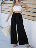 Pocketed Elastic Waist Wide Leg Pants elegancydose