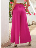 Pocketed Elastic Waist Wide Leg Pants elegancydose